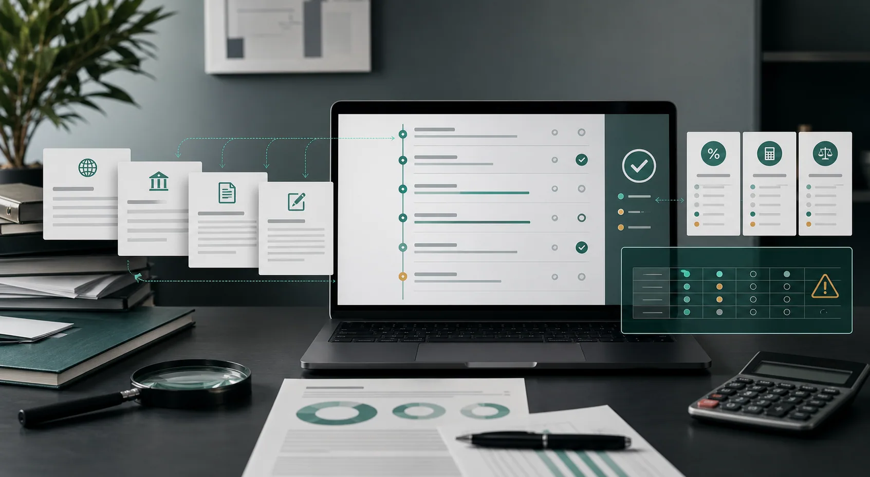 Research notes and fee dashboards on a seller workspace